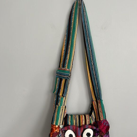 Bohemian boho Women’s multi colored Owl Purse - Picture 3 of 16
